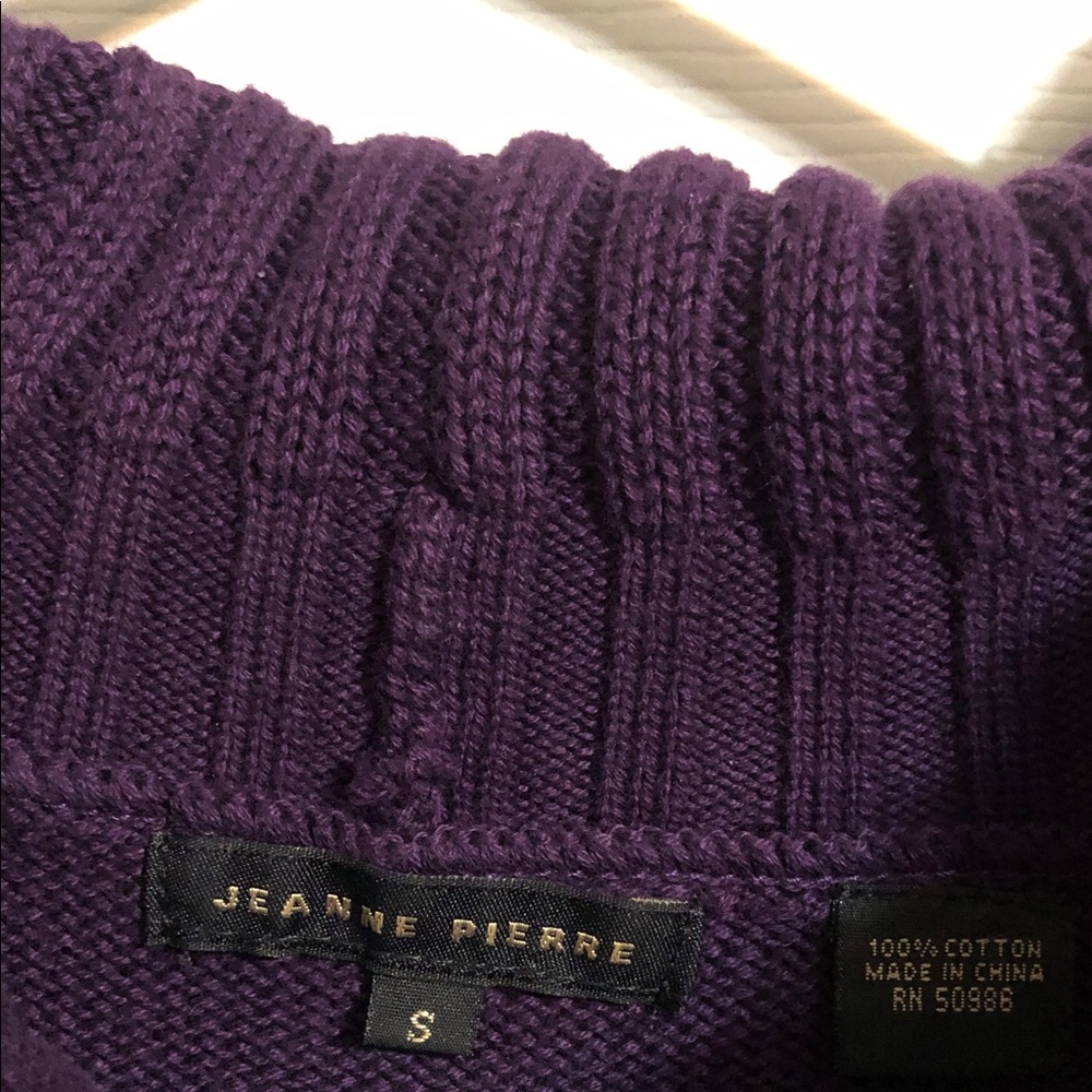 Jeanne Pierre Women's Deep Purple Cowl Neck Sweater